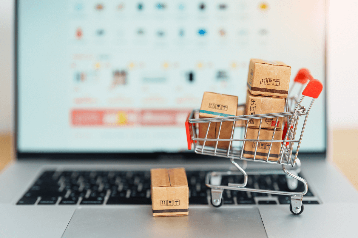 Webshop met winkelwagen